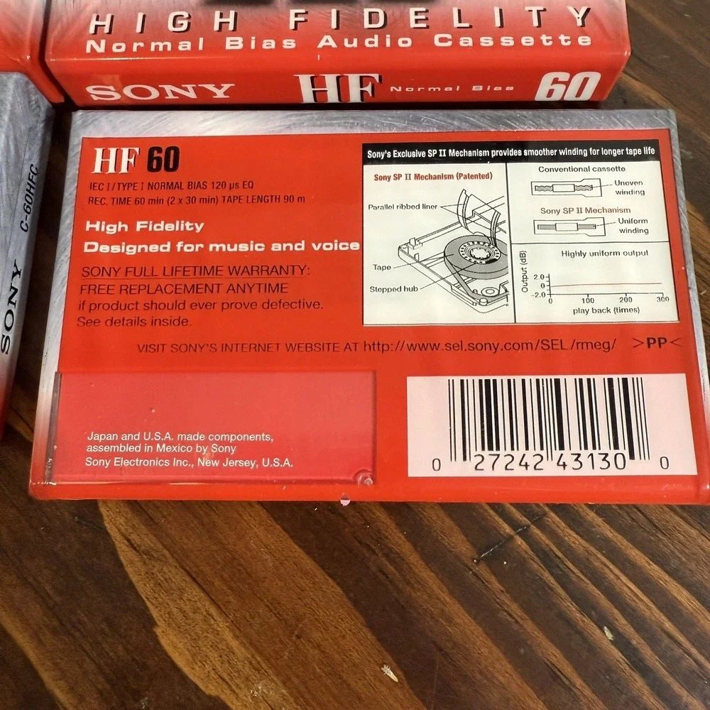Lot of 5 Sony HF 60 Normal Bias Cassette Tapes -‎ New Sealed